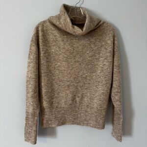 Wilfred Free Alpaca Blend Turtleneck Sweater Soft Taupe Heather Knit, Size S